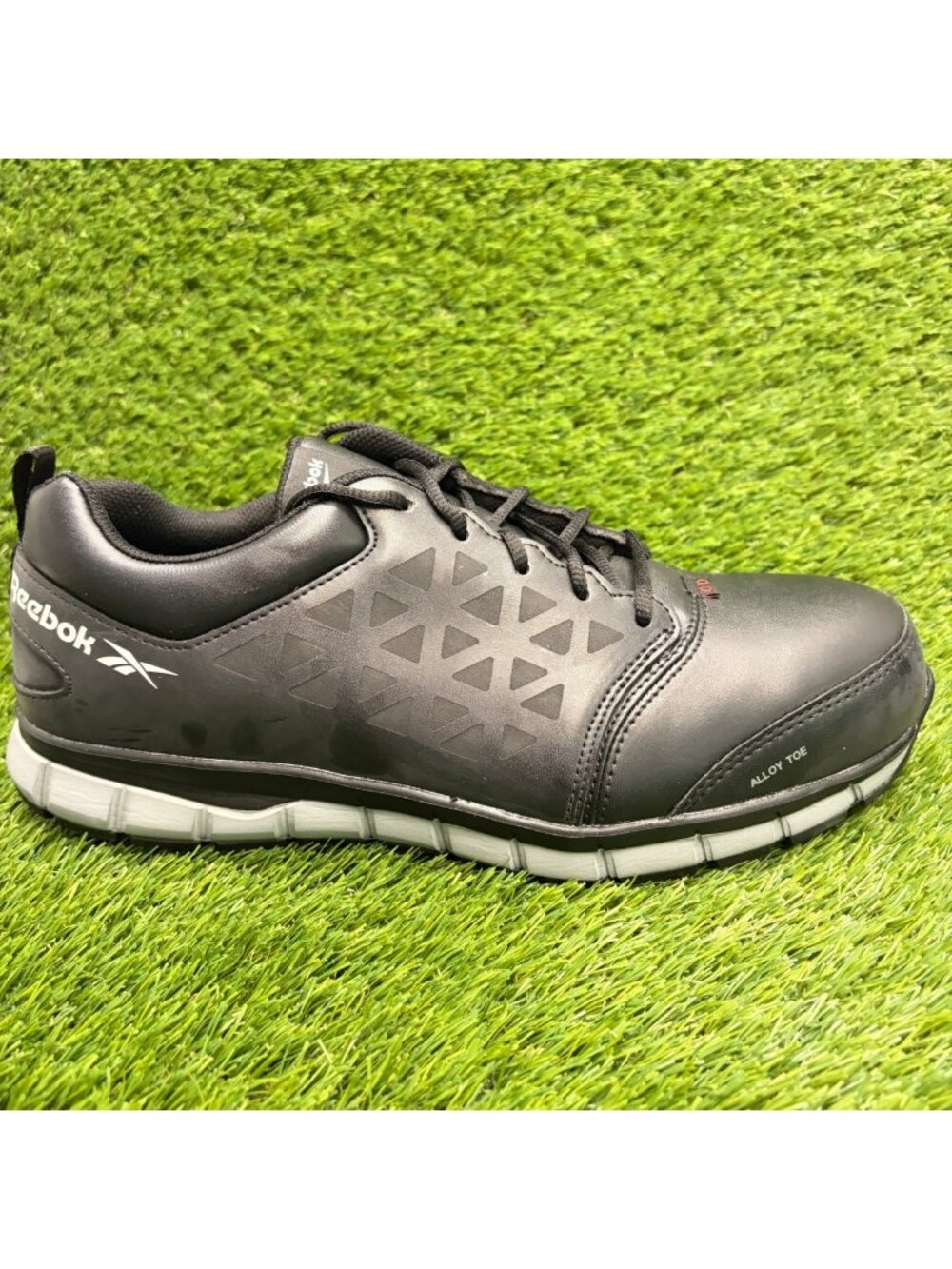 Reebok Sublite Cushion Mens Size 12E Black White Alloy Toe Safety Work Shoes